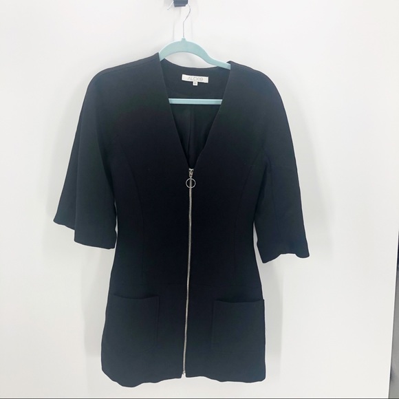 ALEXIS Dominique Black Wool Mini Dress Sz S - Picture 5 of 8